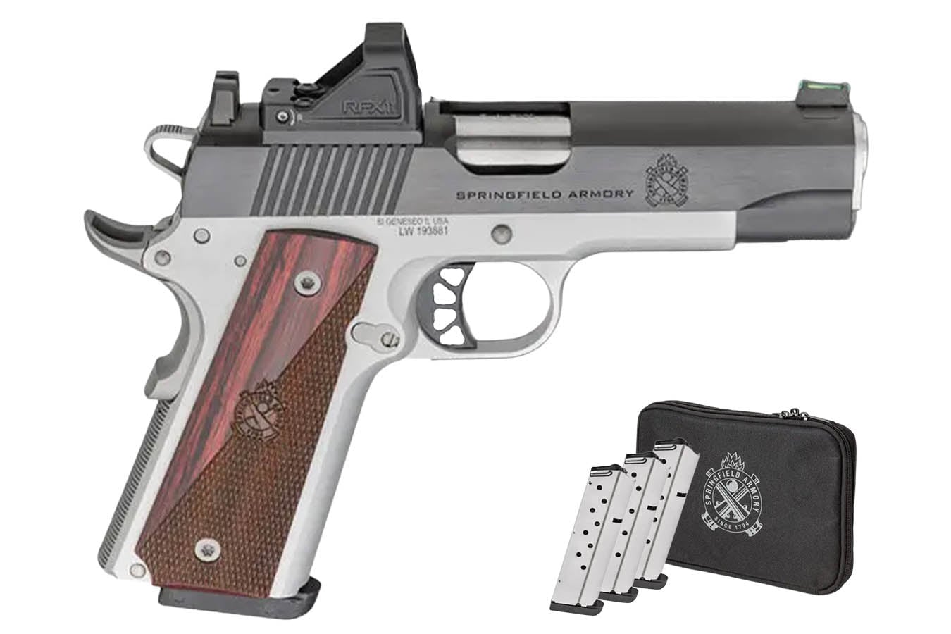 Springfield 1911 Ronin AOS 45 ACP Firstline Gear Pac with Viridian Green Dot, Four Mags and Pistol Bag